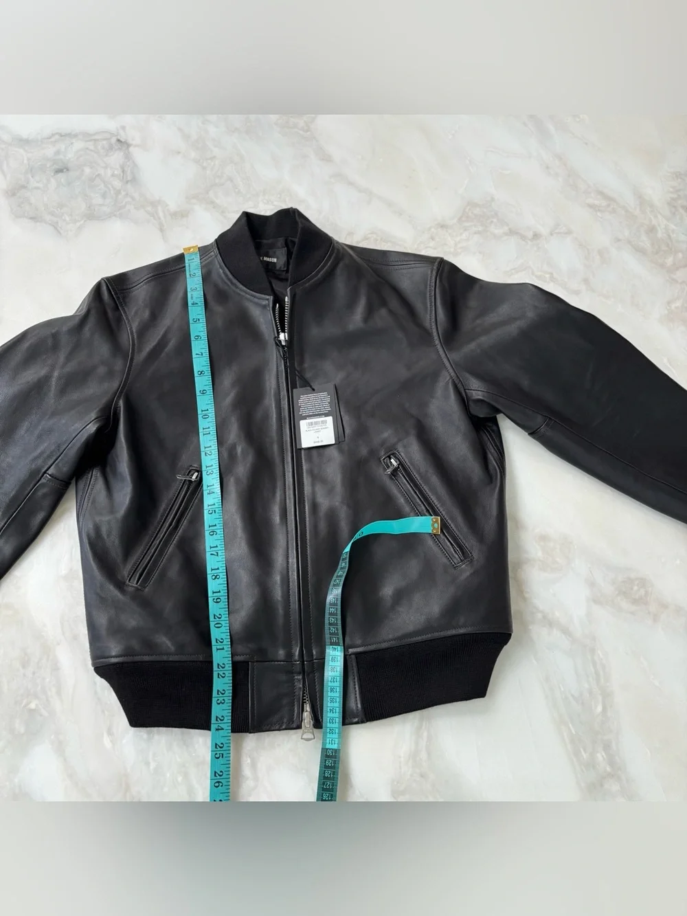 Buck Mason Men’s Bruiser Leather Bomber Jacket Size Small Black New
